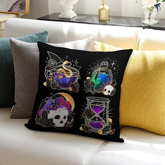Elegant Gold And Galaxy Halloween Collection Soft Decorative Cover Throw Pillow