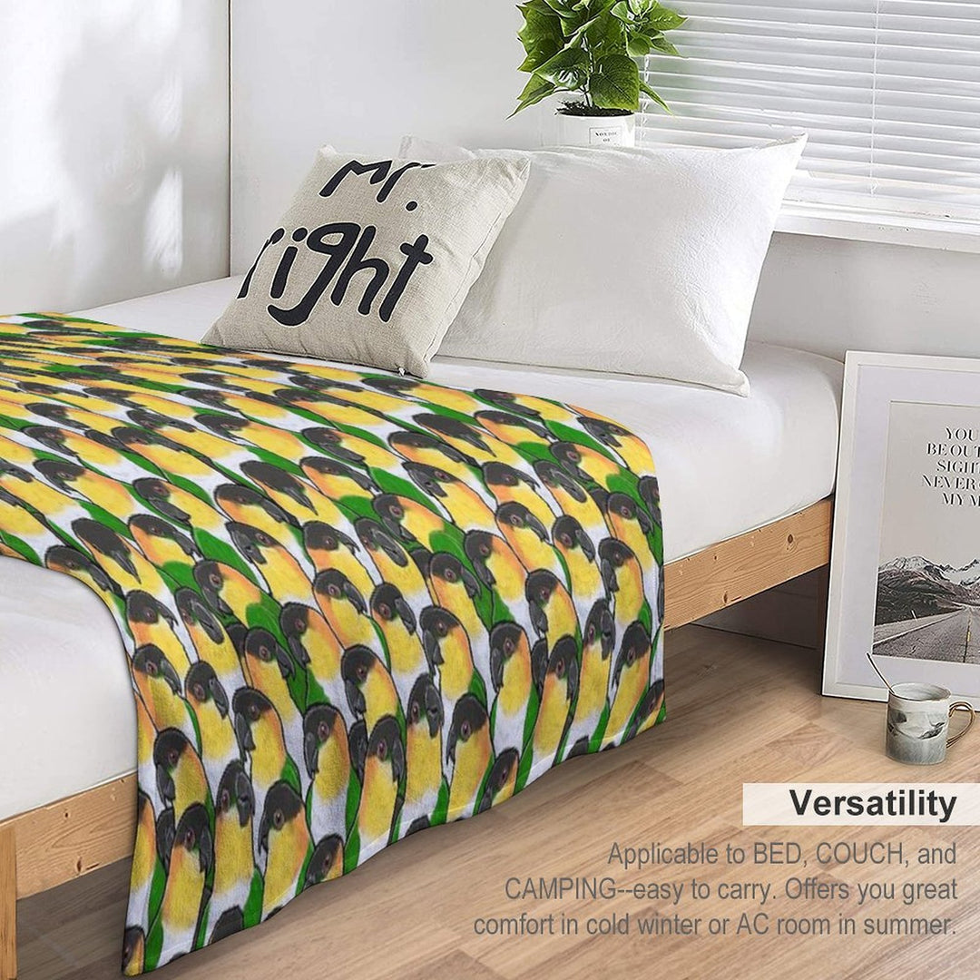 Black-headed Caique Parrots Eco-conscious Throw Blanket