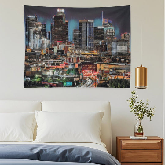 Los Angeles at Night Tapestry