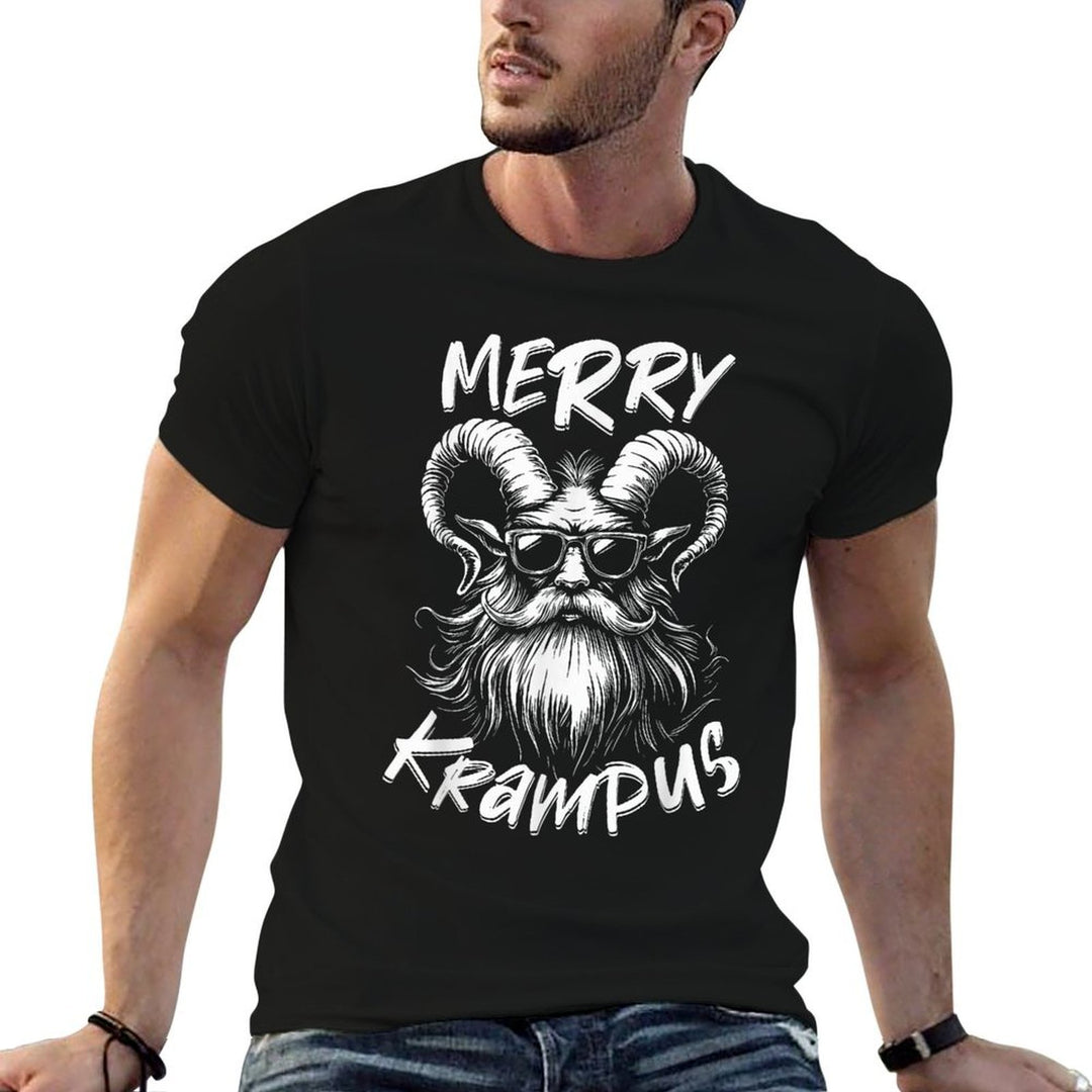 Merry Krampus Mythical Kids Mens Christmas Horror  Polyester Blend T-Shirt