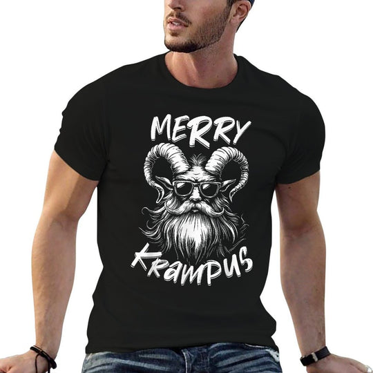 Merry Krampus Mythical Kids Mens Christmas Horror  Polyester Blend T-Shirt