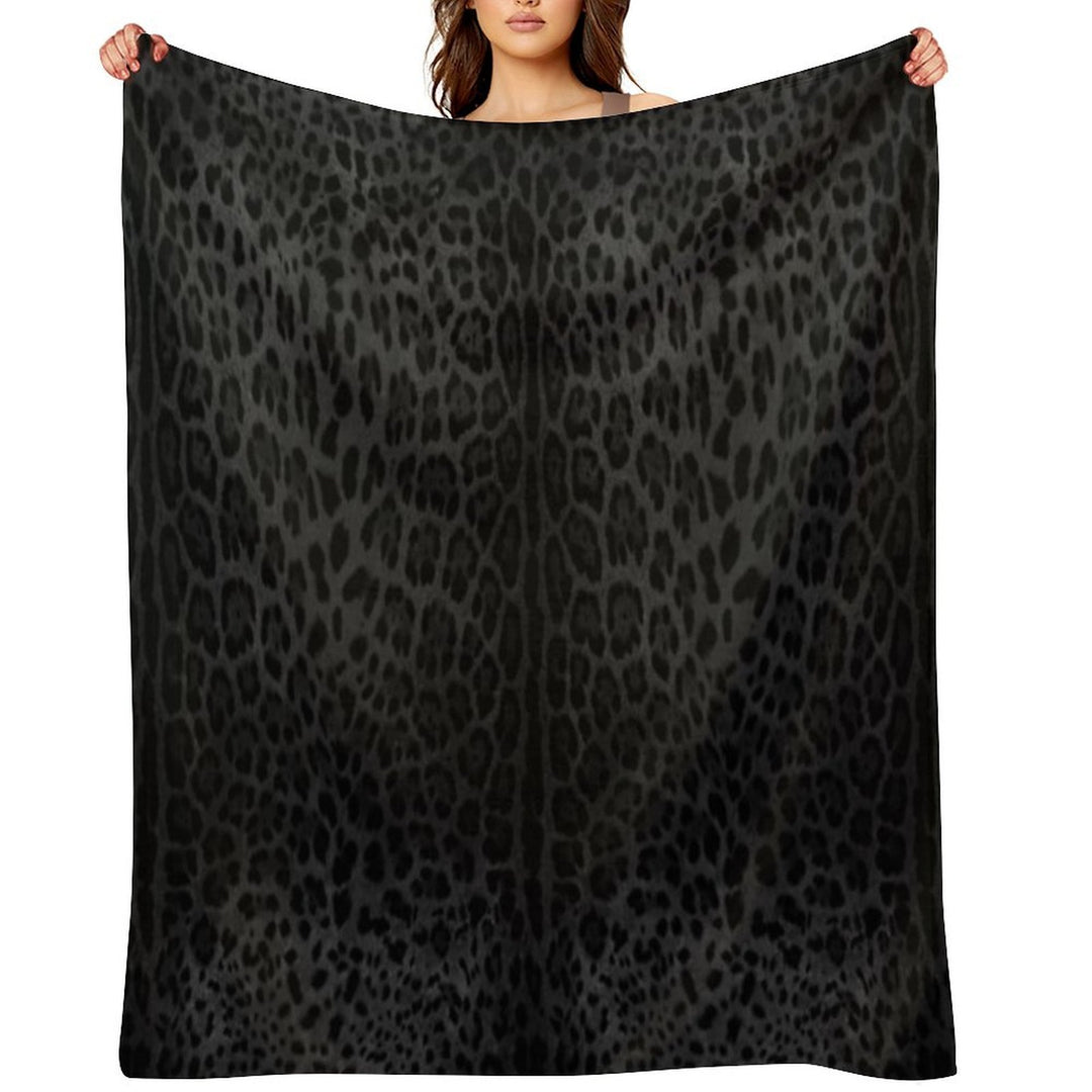 Black Leopard Print Skin Quick-dry Throw Blanket