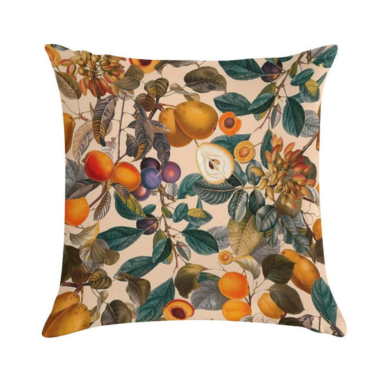 Vintage Fruit Pattern IX Soft Luxury Feel Throw Pillow