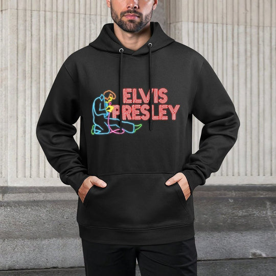 Elvis Presley Official Elvis Neon Sign Versatile Streetwear Hoodie