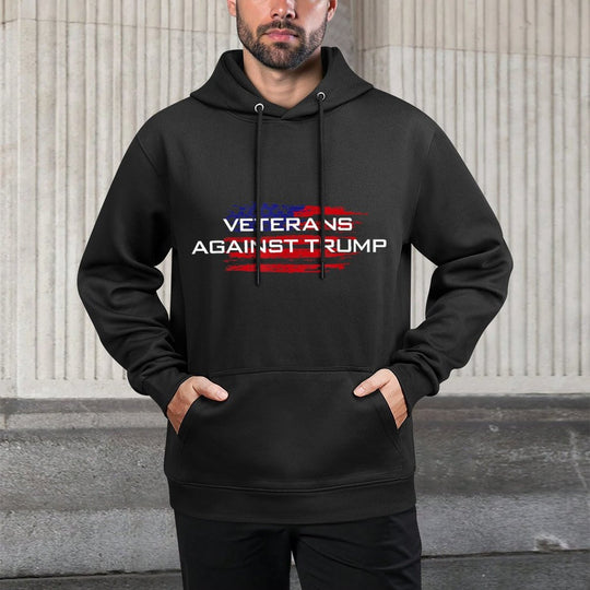 Veterans Against Trump - Anti-Trump Cotton-Polyester Blend Hoodie