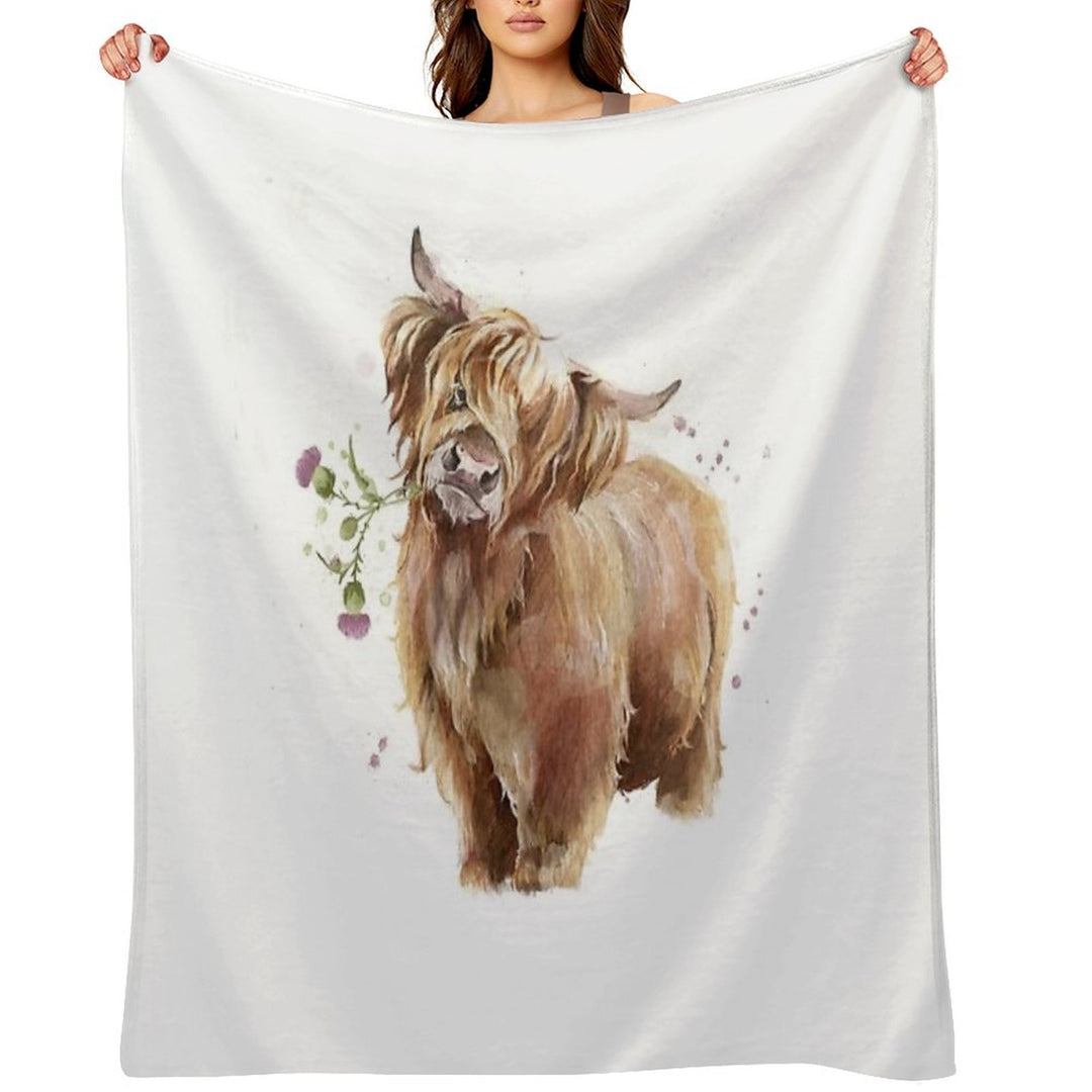 Highland Cow Velvety-soft Throw Blanket