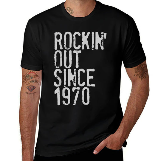 Gift for 50 Year Old, Rocking Out Since 1970 50th Birthday  High-quality Stitching T-Shirt