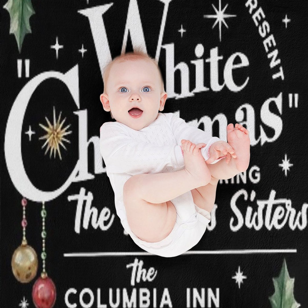 Vintage White Christmas Movie Premium Throw Blanket