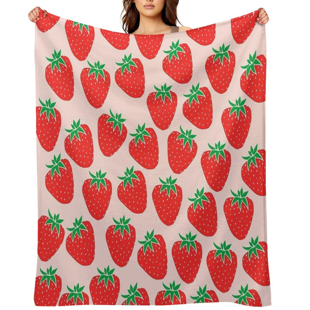 Cute Strawberry Velvety-soft Throw Blanket