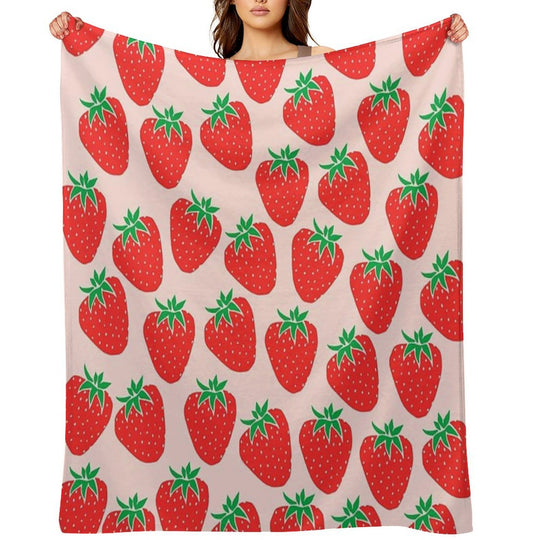 Cute Strawberry Velvety-soft Throw Blanket