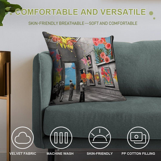 Natural History Museum Soft Shrink-Resistant Throw Pillow