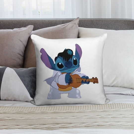 Stitch – Elvis Soft Short Plush Fabric Throw Pillow