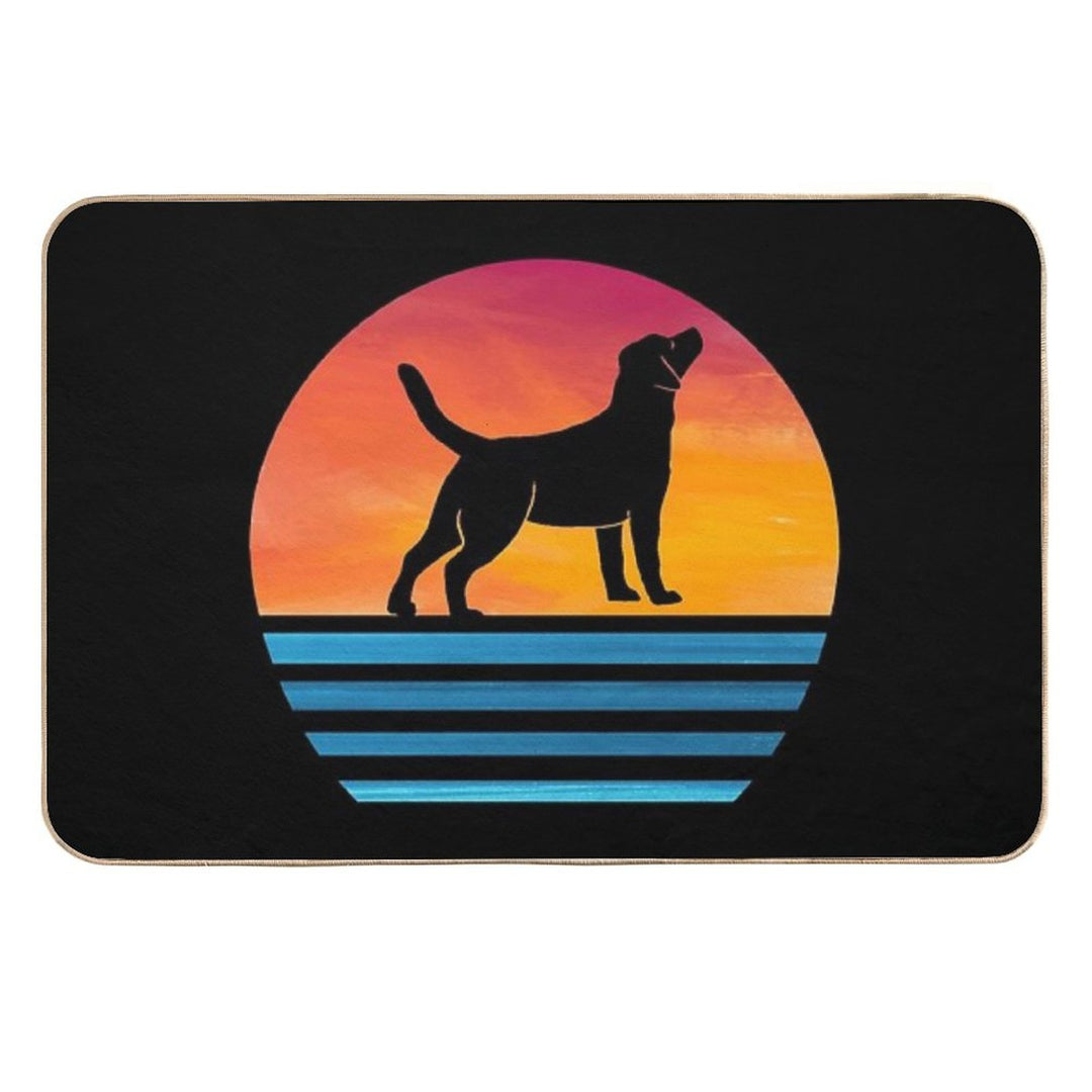 Funny Labrador Mom Dog Lover Vintage Silhouette Labrador Retriever Owner Gifts  Toxin-Free Bath Mat