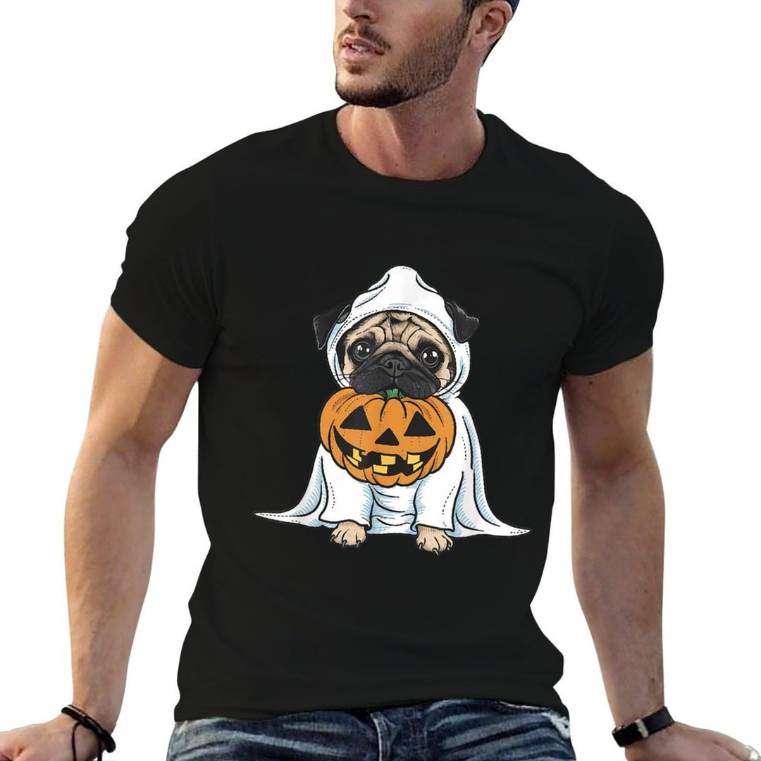 Pug Ghost Dog Halloween for Men Women Kids Comfortable T-Shirt