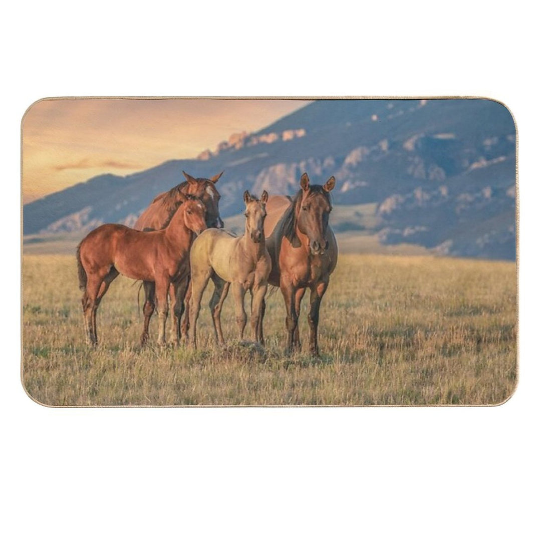 Sunrise Montana Horse Ranch  Non-Slip Bath Mat
