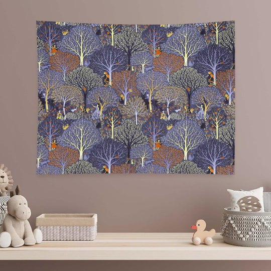 Magical Forest in Blue Tapestry
