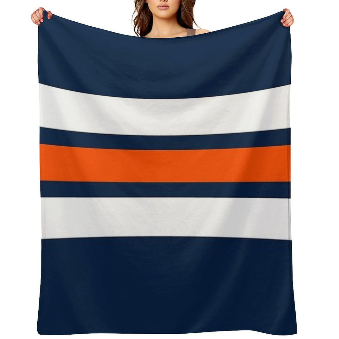 Edmonton Oilers Retro Stripes Plush Throw Blanket
