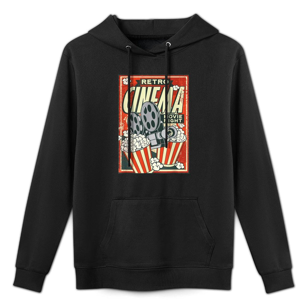 Retro Movie Night Vintage Cinema Reel Movie Poster Layering Staple Hoodie