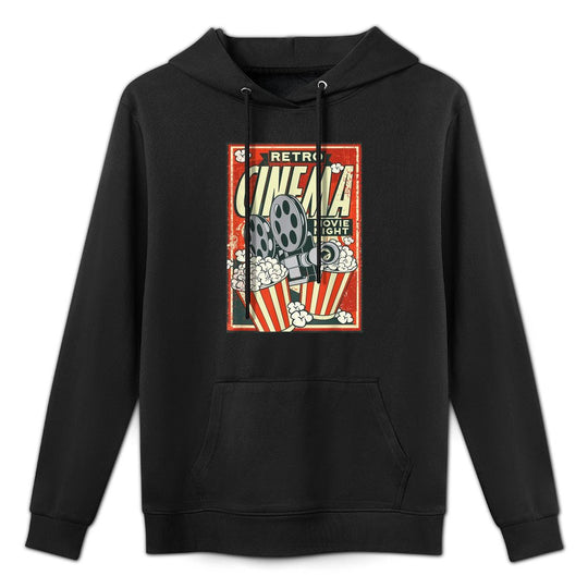 Retro Movie Night Vintage Cinema Reel Movie Poster Layering Staple Hoodie