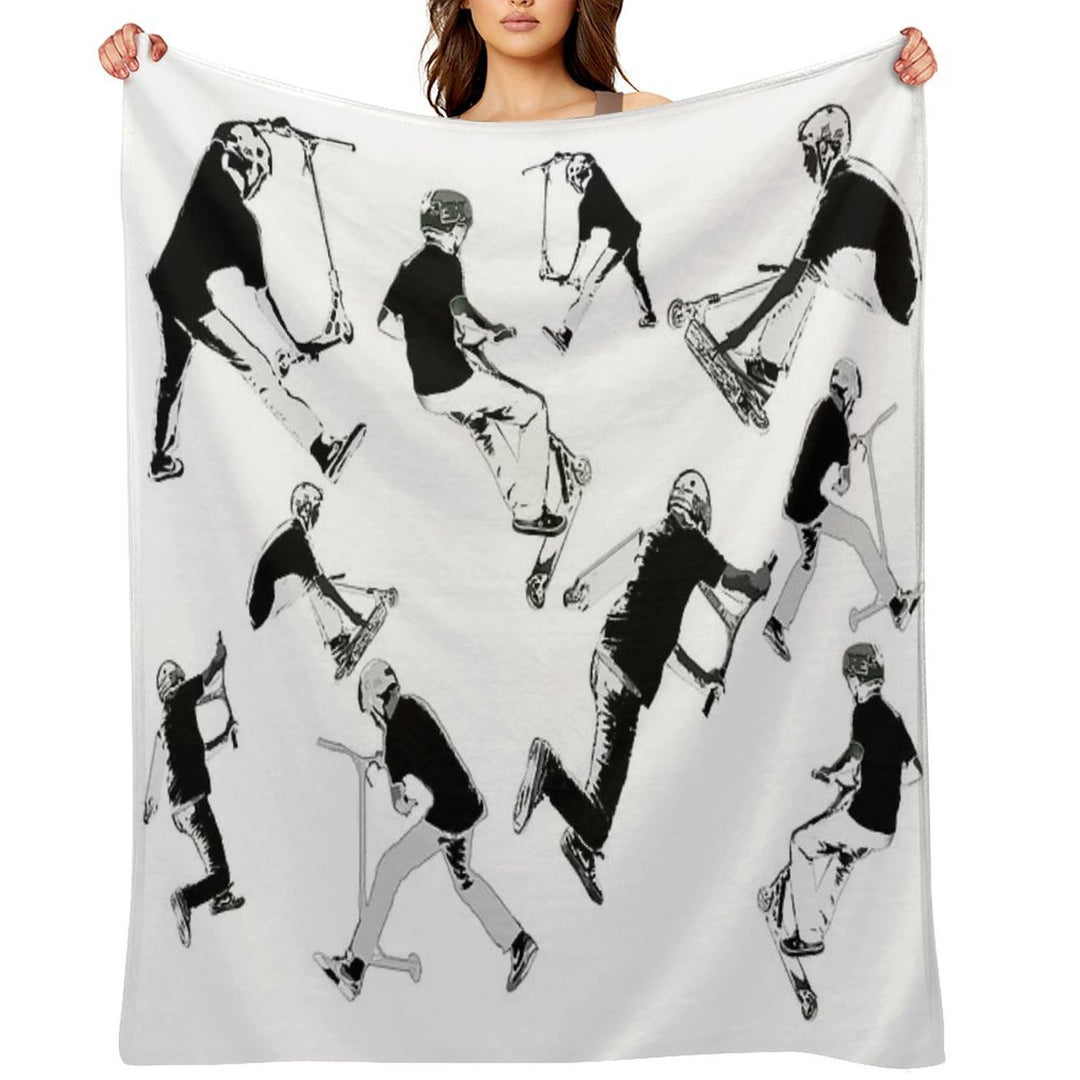 Airtime!- Stunt Scooter Fun Comfort Throw Blanket