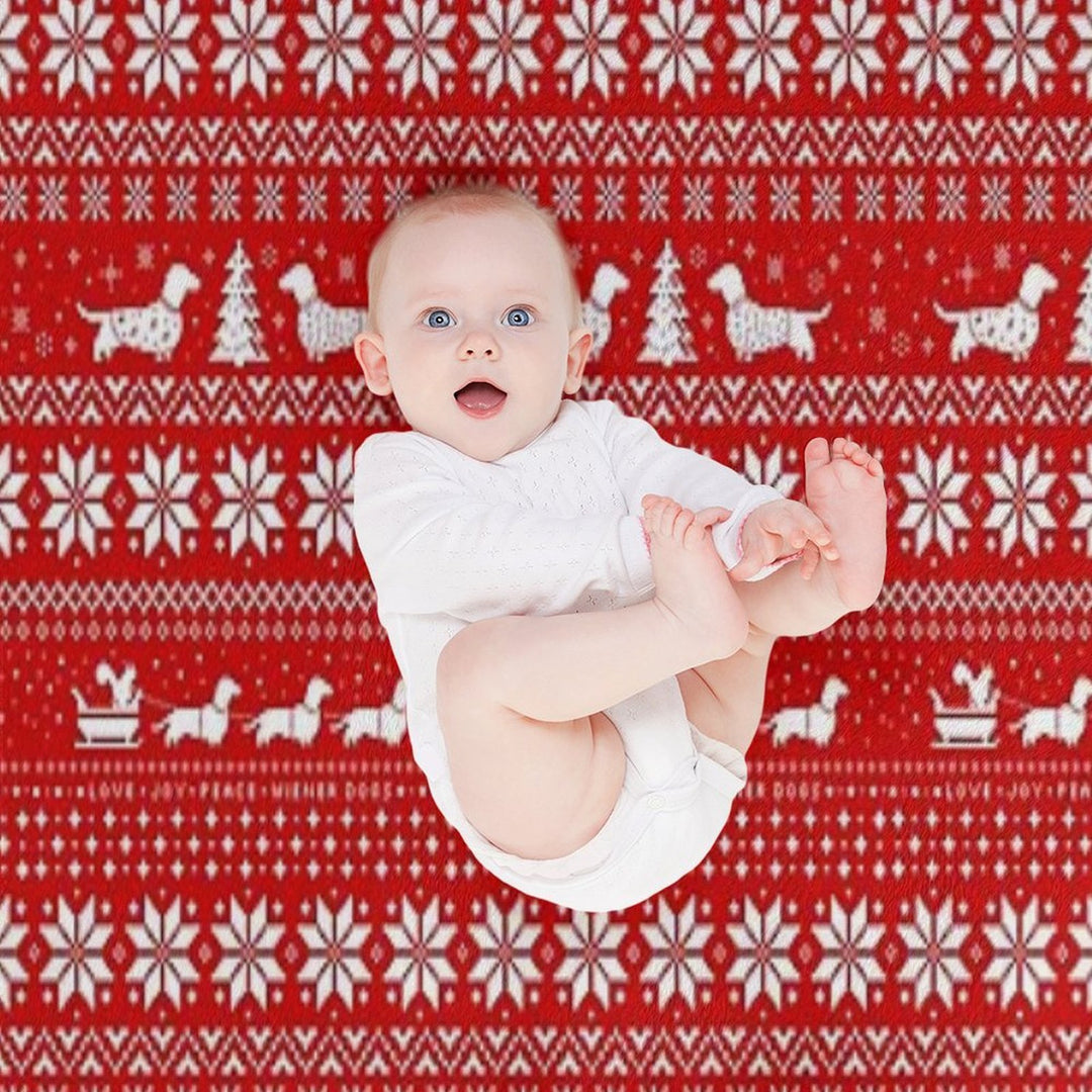 Dachshunds Christmas Sweater Pattern Comfort Throw Blanket