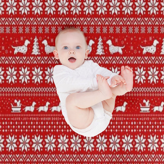 Dachshunds Christmas Sweater Pattern Comfort Throw Blanket