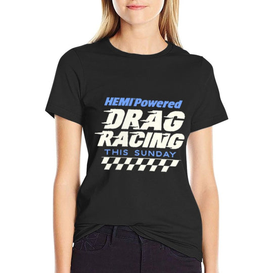 Dodge Drag Racing - Black, Small, Unisex,, Crew Neck, Classic Fit, 100 Polyester, Licensed Design, Racing Enthusiasts, All Ages  Trendy Pattern T-Shirt