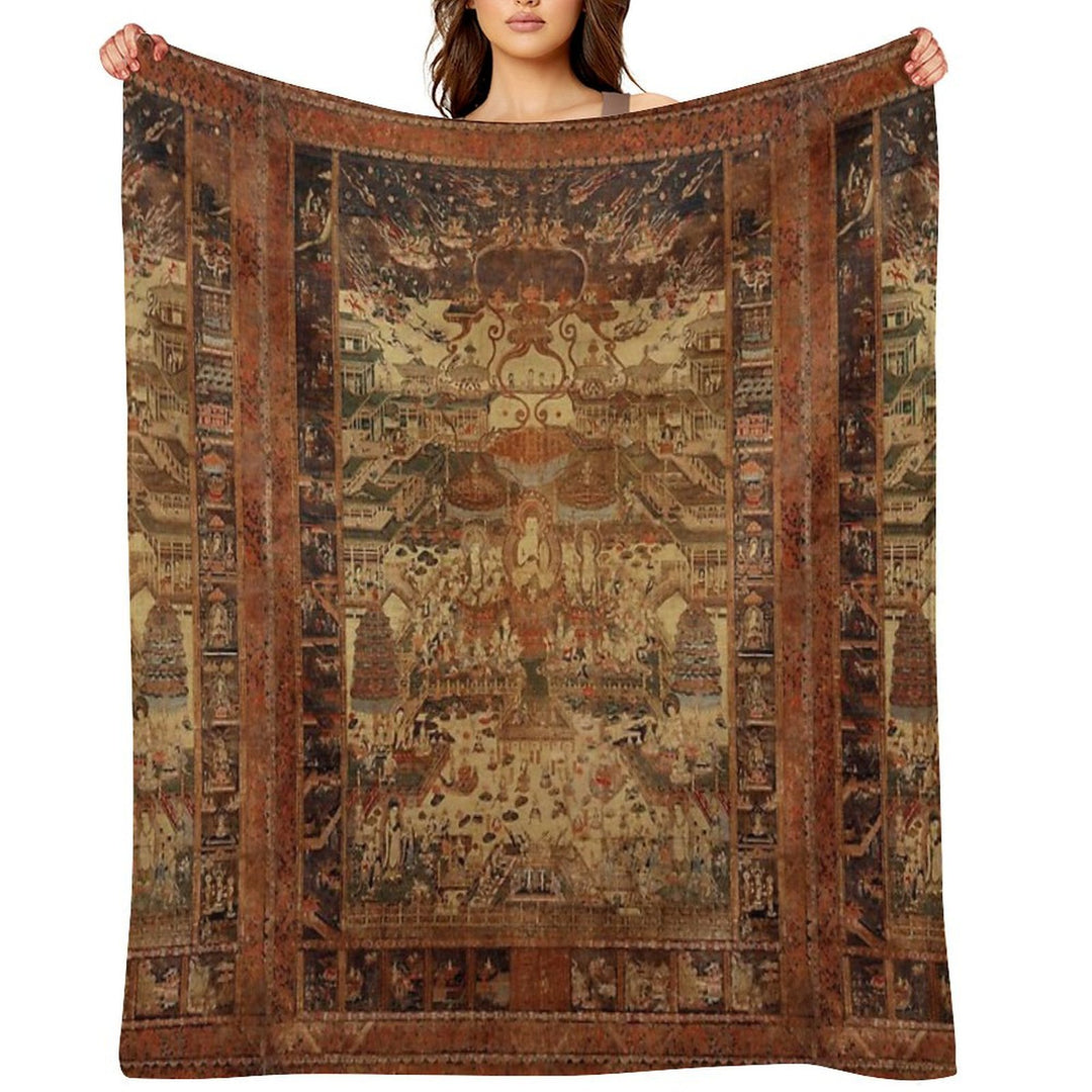 Buddhist Taima Mandala 46 Anti-pilling Throw Blanket