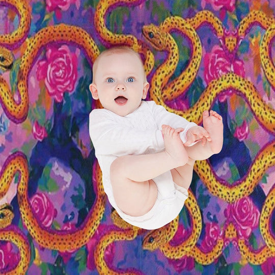 Garden of Eden  Snakes Sustainable Throw Blanket