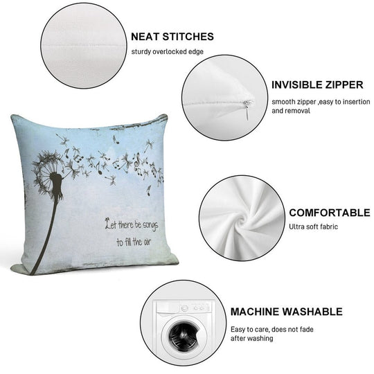 Song Lyrics - Ripple - Art Soft Hidden Zipper Throw Pillow