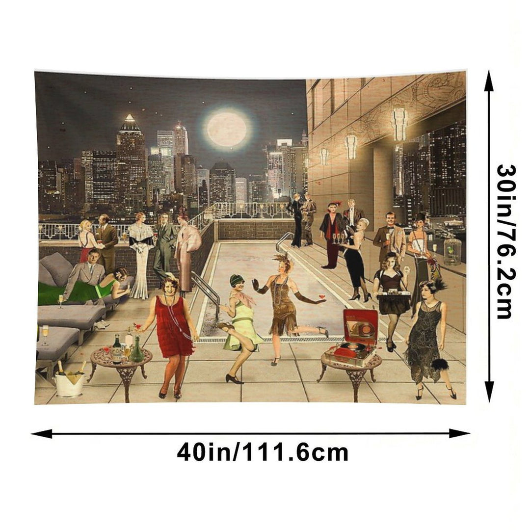 Art Deco Skyline Tapestry