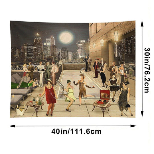 Art Deco Skyline Tapestry