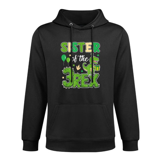 Sister Of The Three Rex Birthday Dinosaur Family Matching Customizable Surface Hoodie