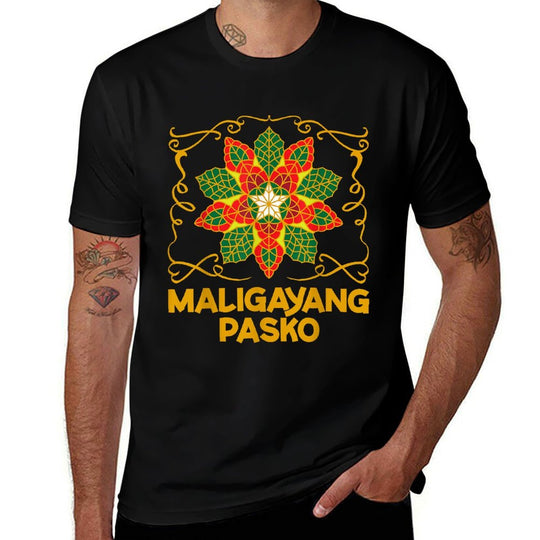 Philippines Christmas Pinoy Maligayang Pasko  Oversized Silhouette T-Shirt