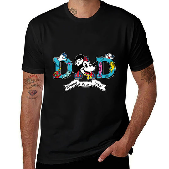Disney Cruise Nautical Family Trip Vacation Matching Dad  Easy-care T-Shirt