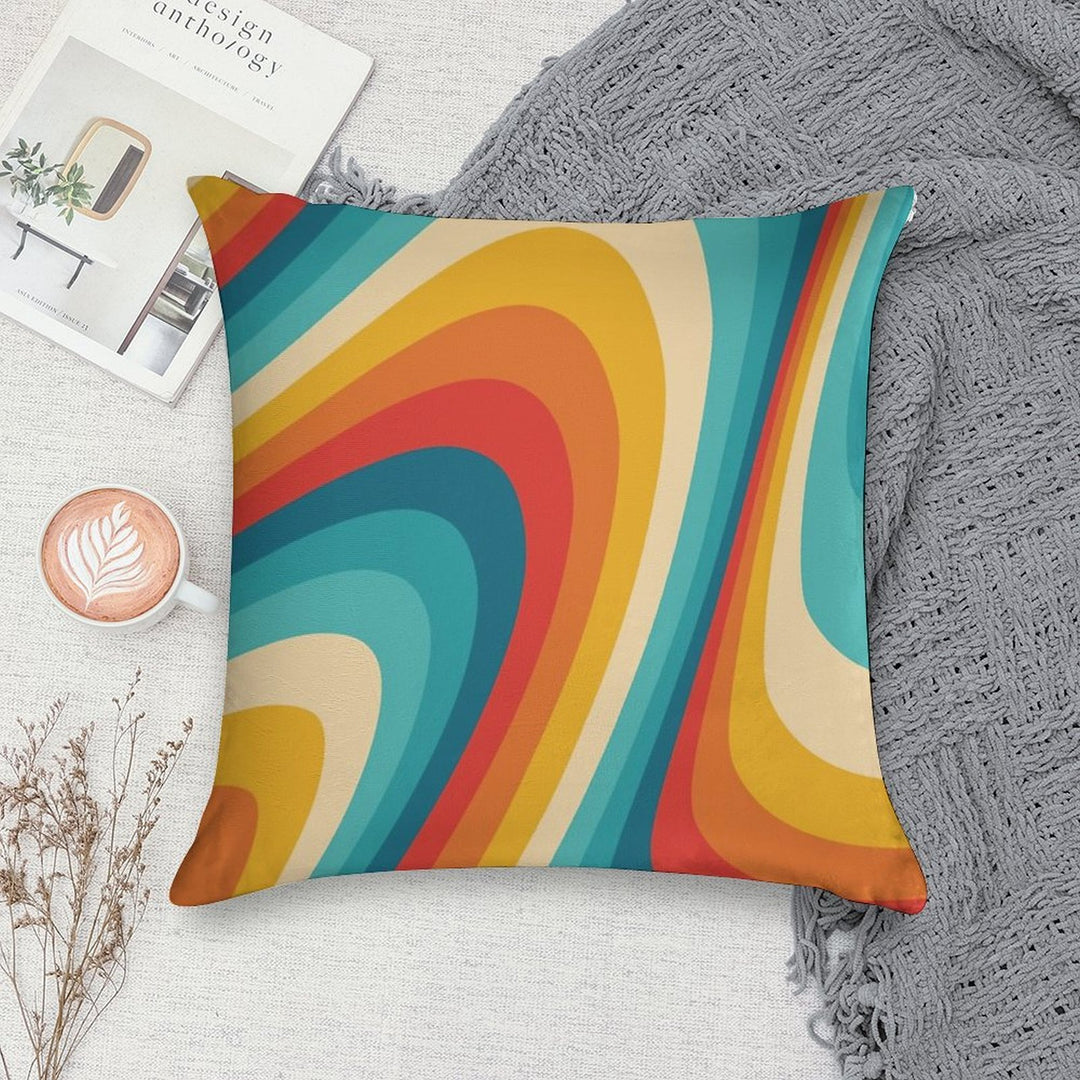 70s Retro Aesthetic Soft Warmth Comfort Throw Pillow