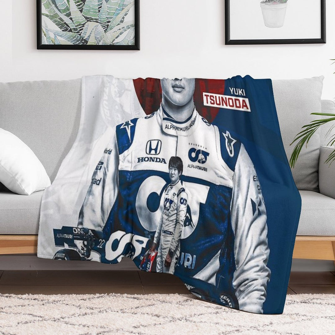 Yuki Tsunoda Travel-friendly Throw Blanket