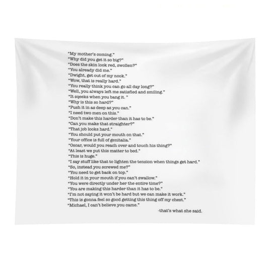 Every That's What She Said From The Office Tapestry