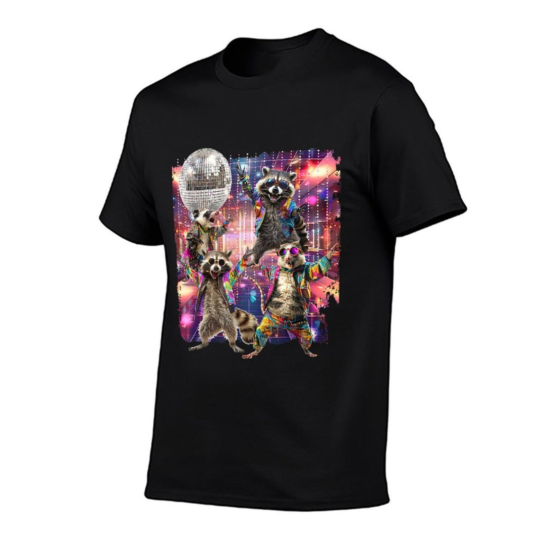 Disco Raccoon Dancing Opossum Rave Meme EDM Party  Relaxed-fit T-Shirt