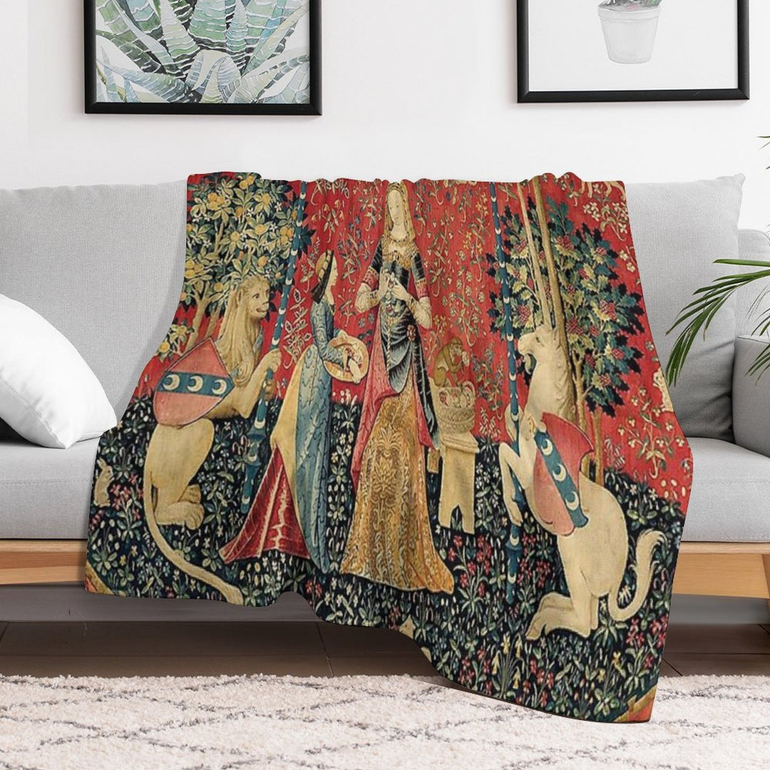 The Lady And The Unicorn À Mon Seul Désir Durable Throw Blanket