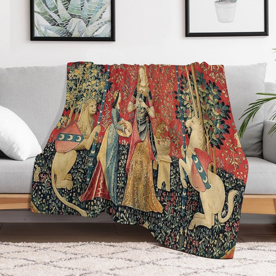 The Lady And The Unicorn À Mon Seul Désir Durable Throw Blanket