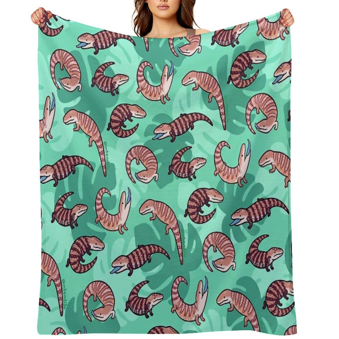Blue Tongue Skink Travel-friendly Throw Blanket