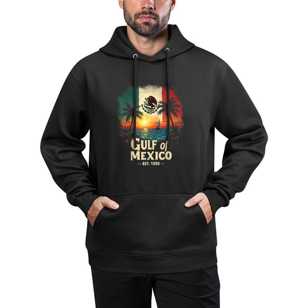 Gulf Of Mexico Vintage Beach Sunset Gulf of Mexico Men Women Shrink-Resistant Hoodie