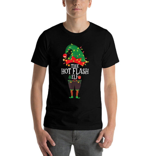 Christmas Family Matching Funny Menopause The Elf Hot Flash  Soft T-Shirt