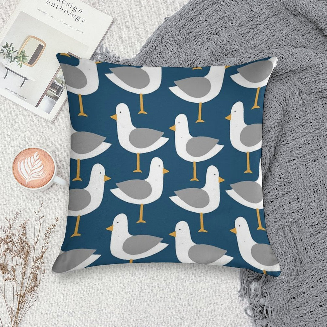 Seagull 4.0 Soft Short Plush Fabric Throw Pillow