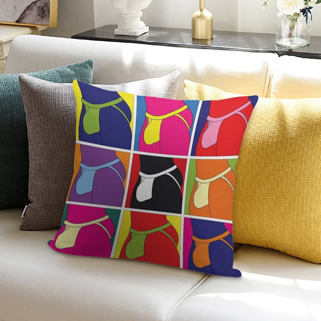 Pop Art Jockstrap Fantasy Nine Soft Easy Maintenance Throw Pillow