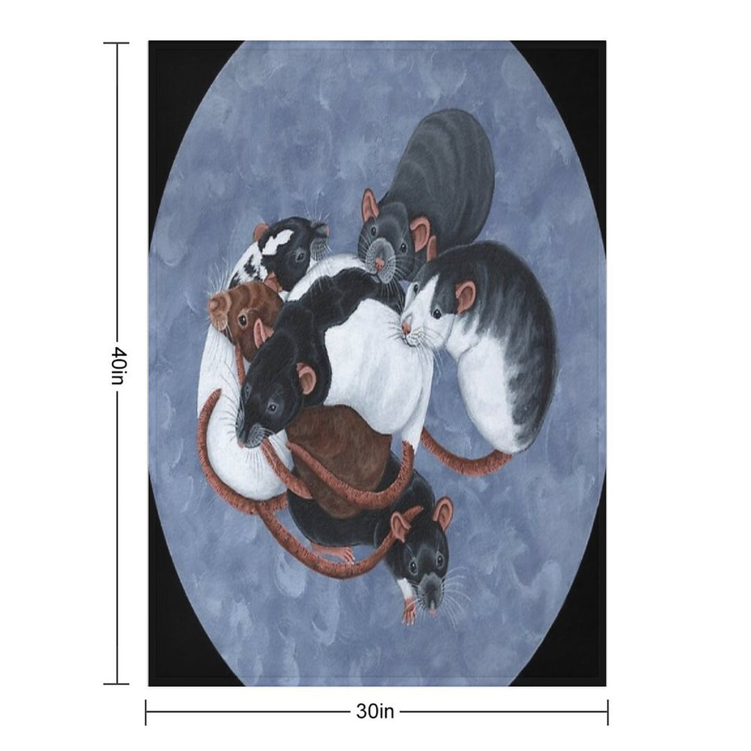Rat Pile Anti-pilling Throw Blanket