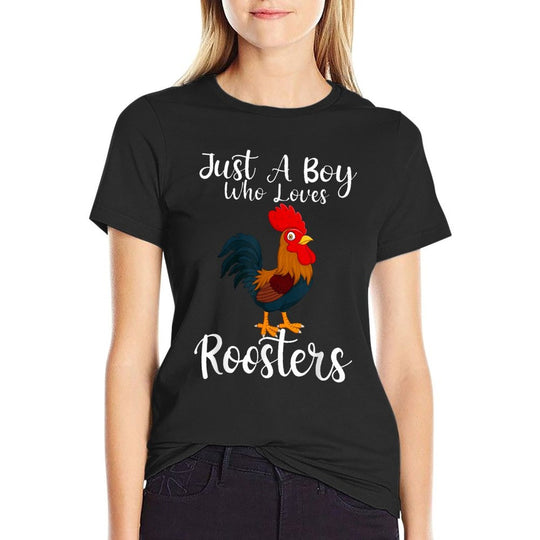 Just A Boy Who Loves Roosters Funny Rooster Lover Boys Kids  Moisture-wicking T-Shirt