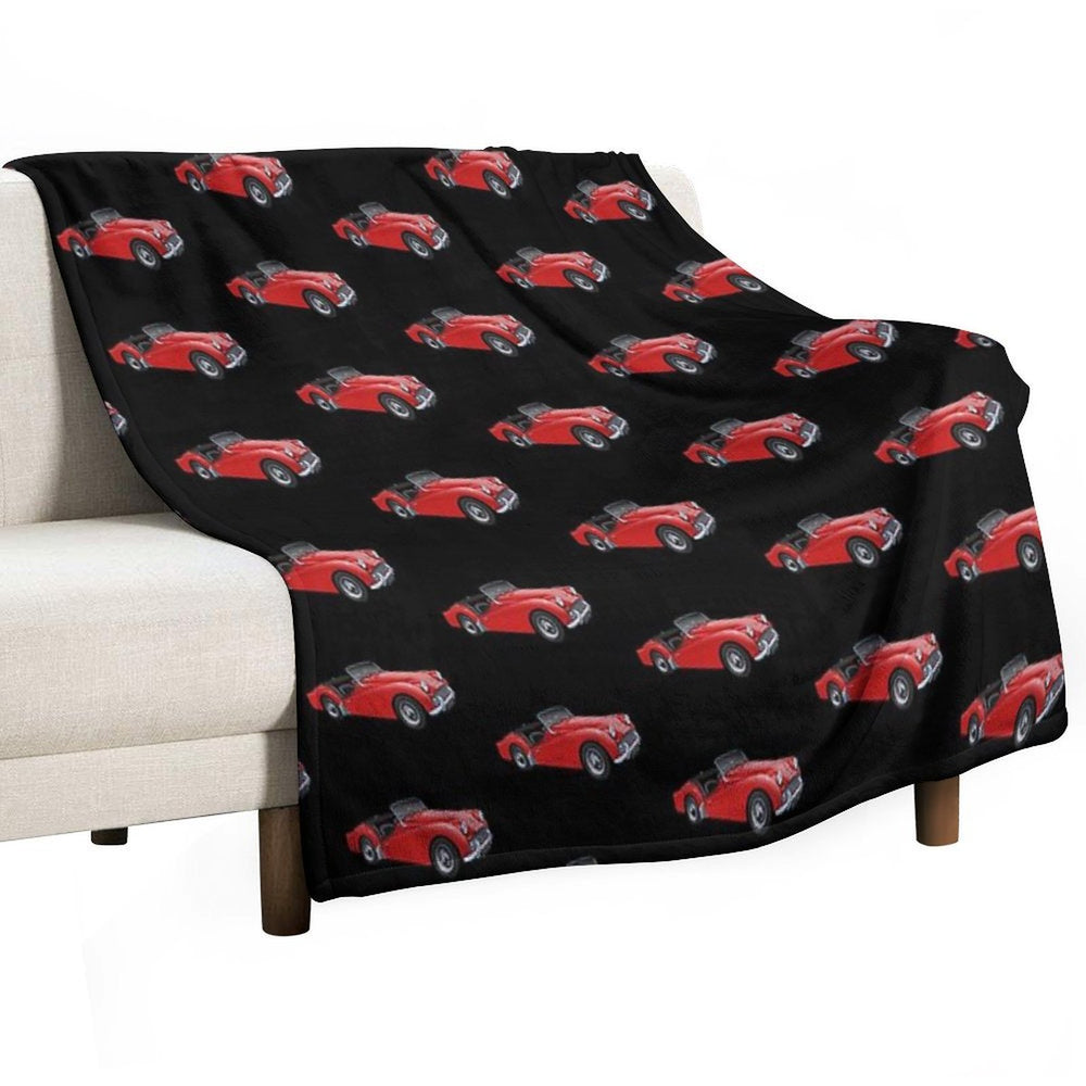 Triumph TR3 in Red Multi-functional Throw Blanket