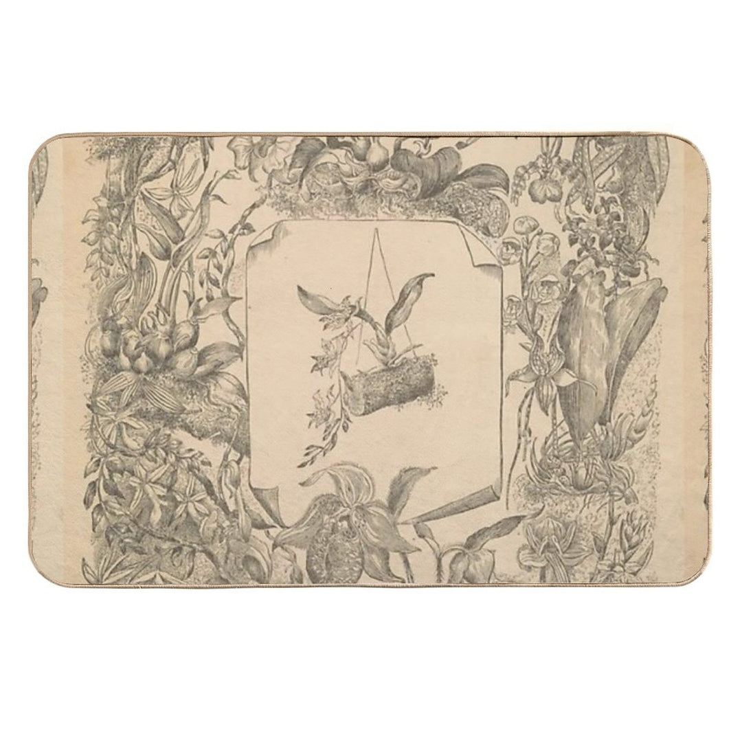 Victorian Orchids  Fade-Resistant Bath Mat